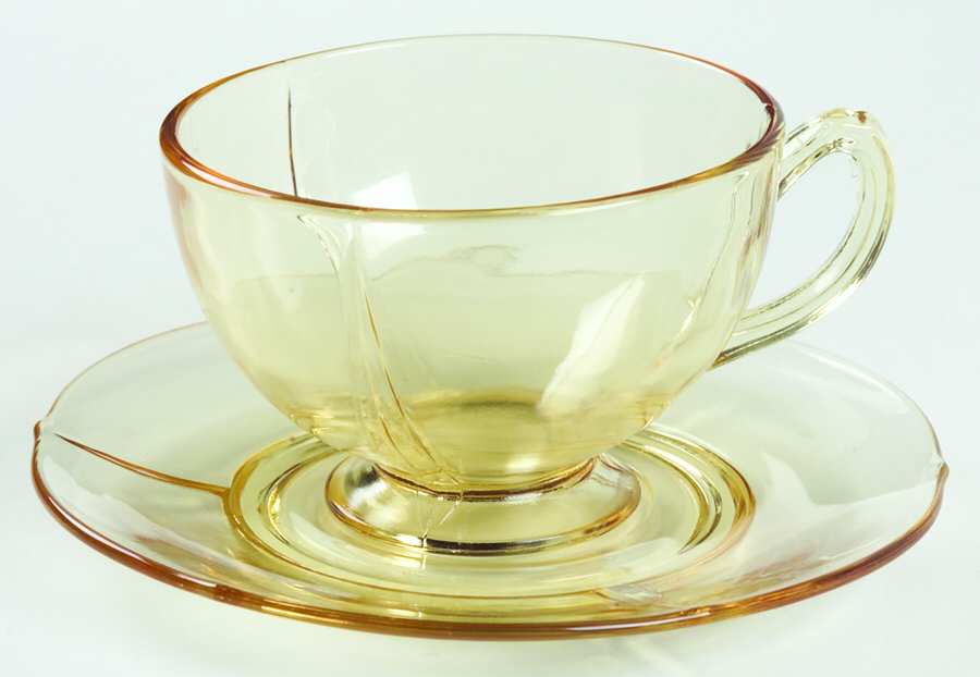 348 Yellow Cup & Saucer Set by Tiffin-Franciscan-1