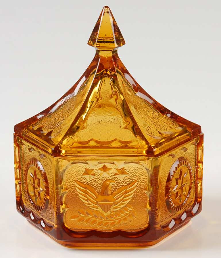 Colonial Amber Candy Box & Lid by Tiara-1