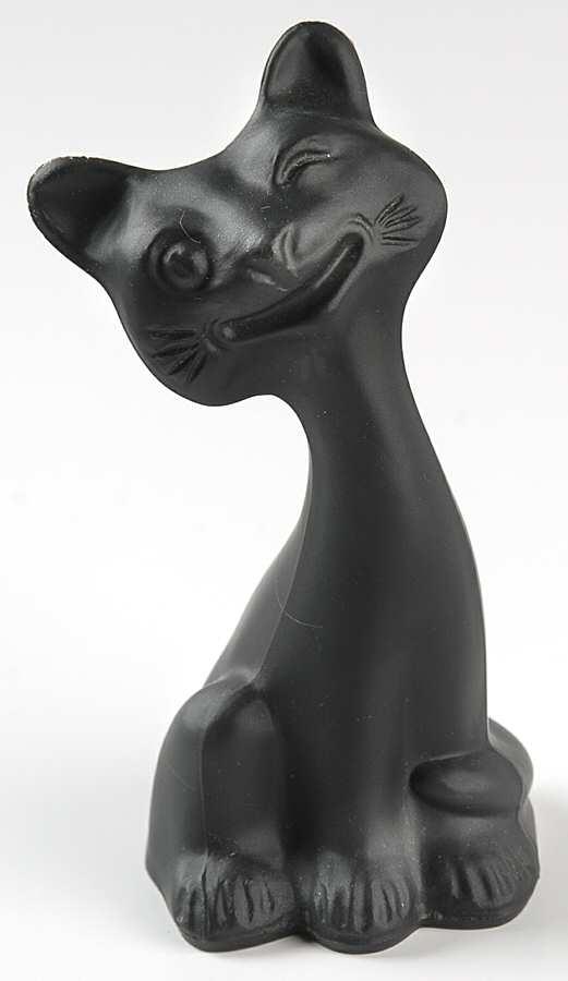 Animals & Figurines #9446 Black Grotesque Cat by Tiffin-Franciscan-1