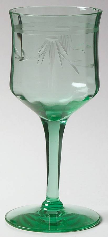 14188-2 Green Wine Glass by Tiffin-Franciscan-1