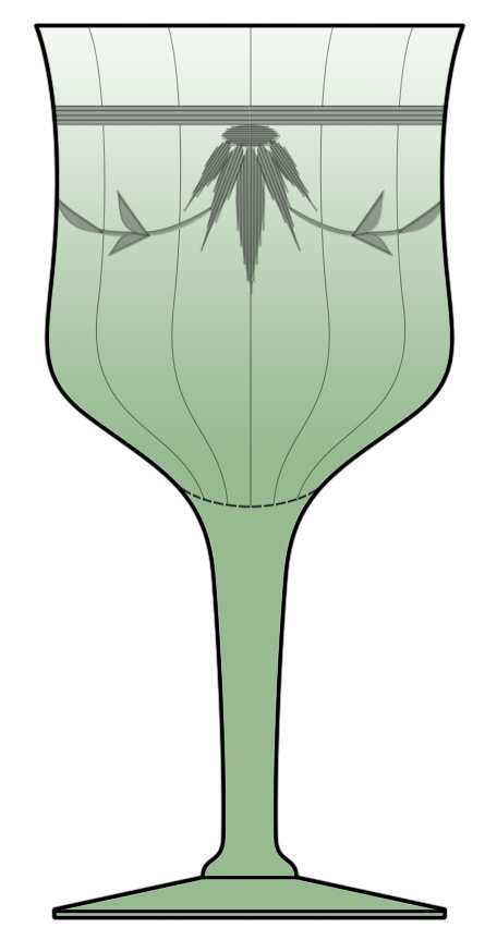 14188-2 Green Water Goblet by Tiffin-Franciscan-1