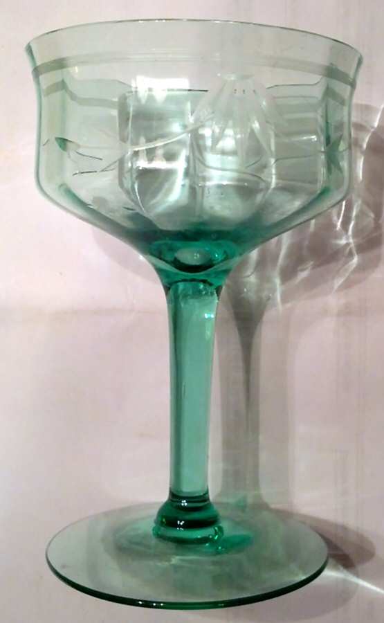 14188-2 Green Champagne/Tall Sherbet by Tiffin-Franciscan-1