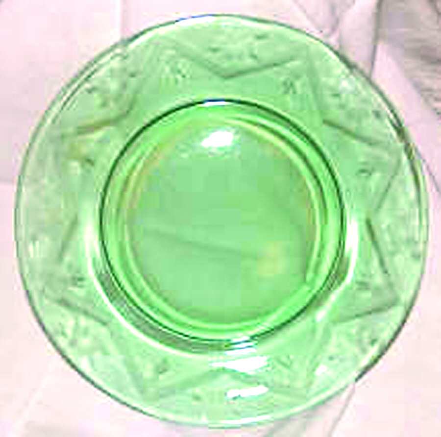 Cut 313 Green Luncheon Plate by Tiffin-Franciscan-1