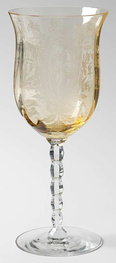 La Fleure Yellow (Stem 15063) Water Goblet by Tiffin-Franciscan-1