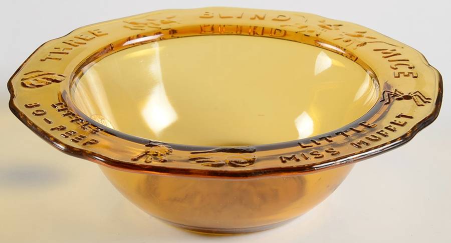 Nursery Rhyme Amber Child's Bowl by Tiara-1
