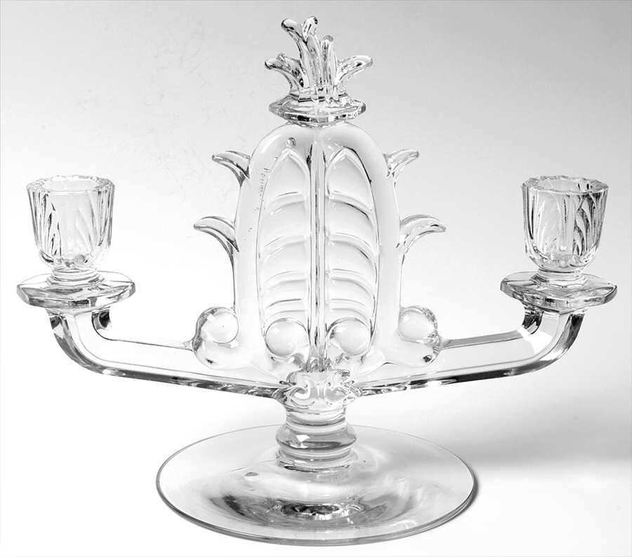 Velva Clear Double Light Candlestick by Tiffin-Franciscan-1