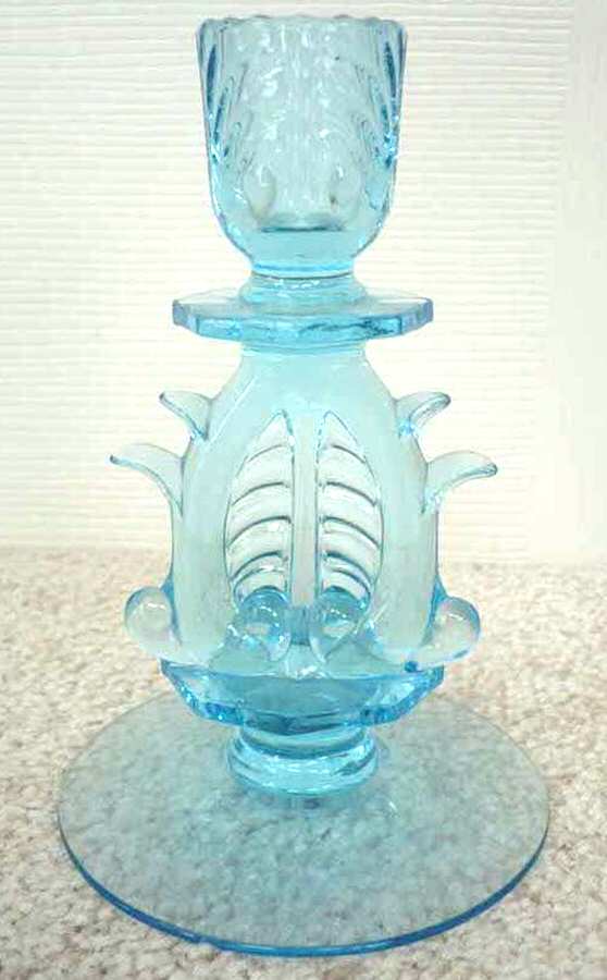 Velva Blue Single Light Candlestick by Tiffin-Franciscan-1