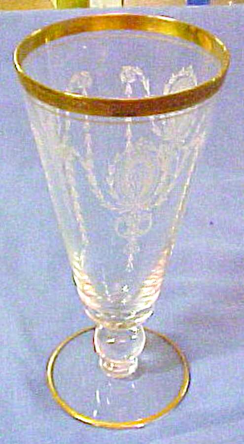 Charmain (Gold Encrusted) Water Goblet by Tiffin-Franciscan-1