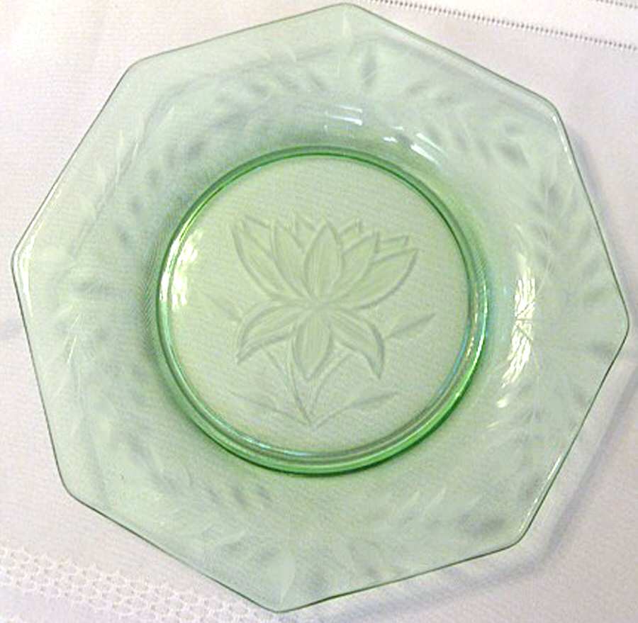 15016-1 Green (Green Stem) Salad Plate by Tiffin-Franciscan-1