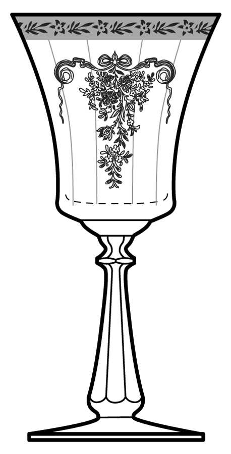 Melrose Clear (Stem 15098, Platinum Encrusted) Water Goblet by Tiffin-Franciscan-1