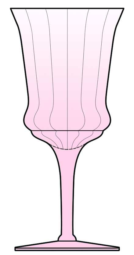 15028 Pink Straight Optic Water Goblet by Tiffin-Franciscan-1