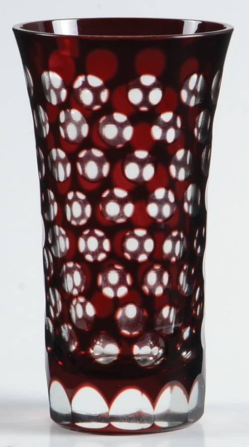 Ruby Hand Etched Flat Liquor Tumbler by Tozai Home-1