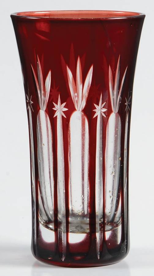 Ruby Hand Etched Flat Liquor Tumbler by Tozai Home-1