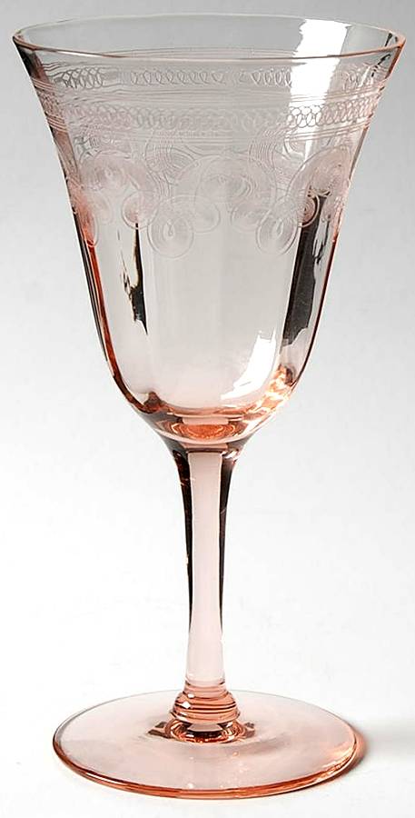 14196-11 Pink Water Goblet by Tiffin-Franciscan-1