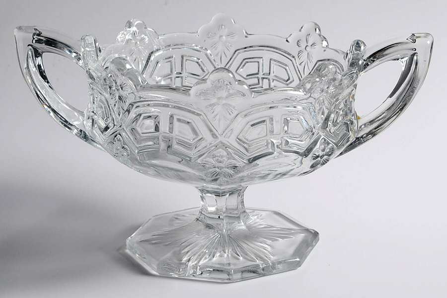 Athenia Clear Footed Handled Open Jam/Jelly by Tiffin-Franciscan-1