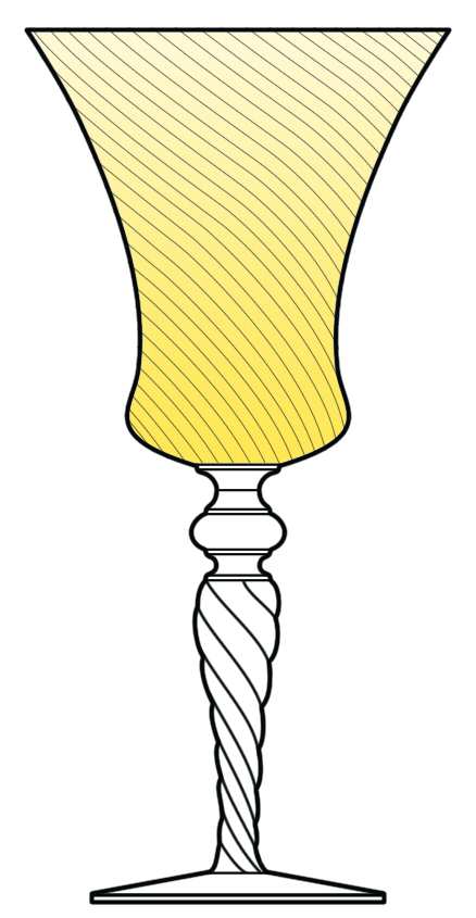 15022-6 (Yellow Spiral Optic Bowl) Water Goblet by Tiffin-Franciscan-1