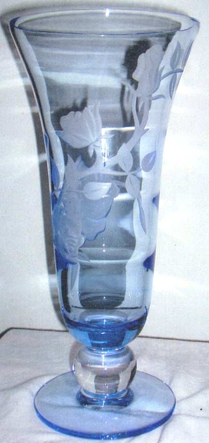Tea Rose Blue 12" Flower Vase by Tiffin-Franciscan-1