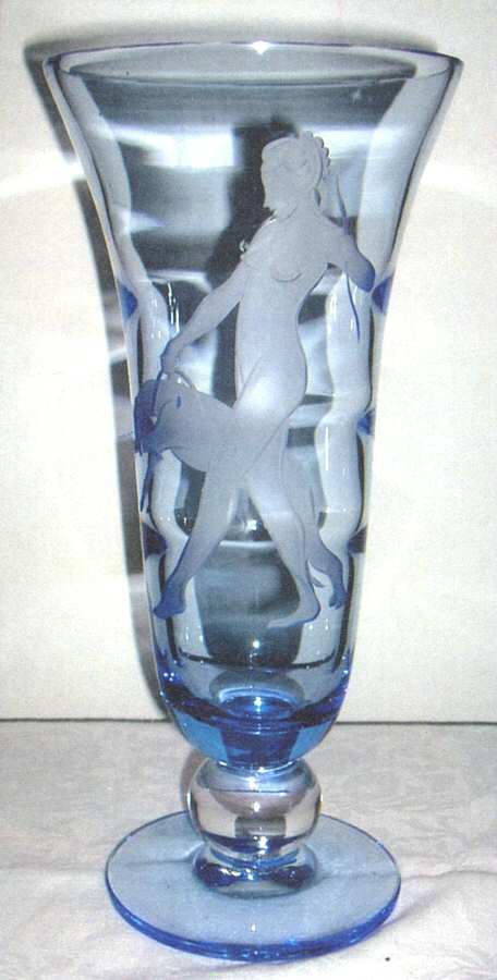 Huntress Blue 12" Flower Vase by Tiffin-Franciscan-1