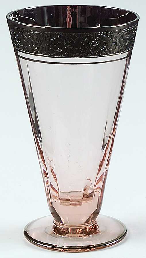 Rambler Rose Pink (Stem 14196, Platinum Encrusted) Juice Glass by Tiffin-Franciscan-1