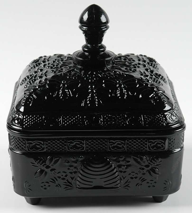 Animals & Figurines Black Honey Dish & Lid by Tiara-1