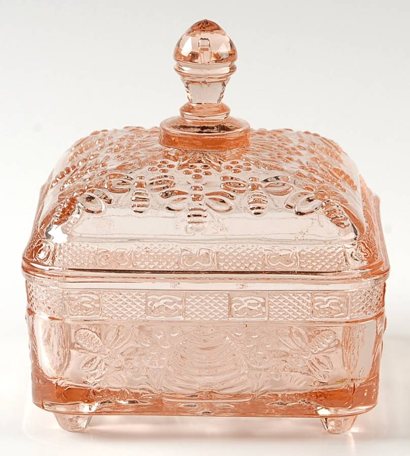 Animals & Figurines Pink Honey Dish & Lid by Tiara-1