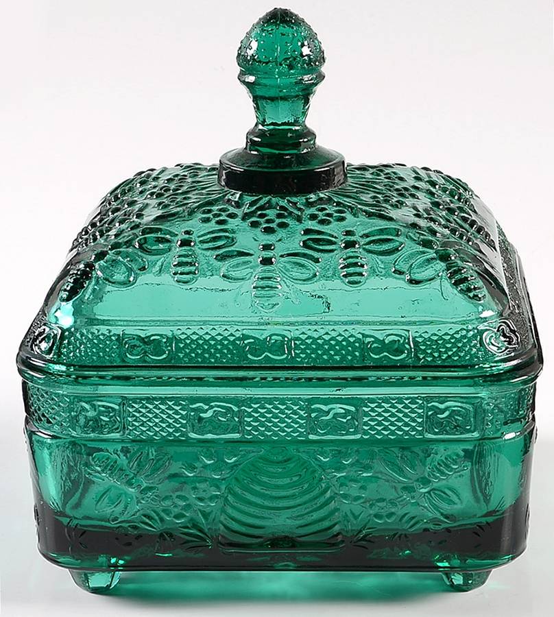 Animals & Figurines Spruce Green Honey Dish & Lid by Tiara-1