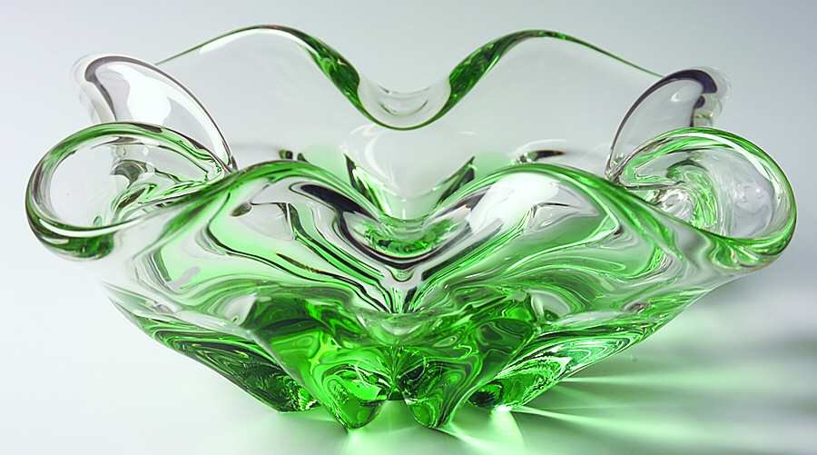 Empress Green Clear 9" Square Ashtray by Tiffin-Franciscan-1