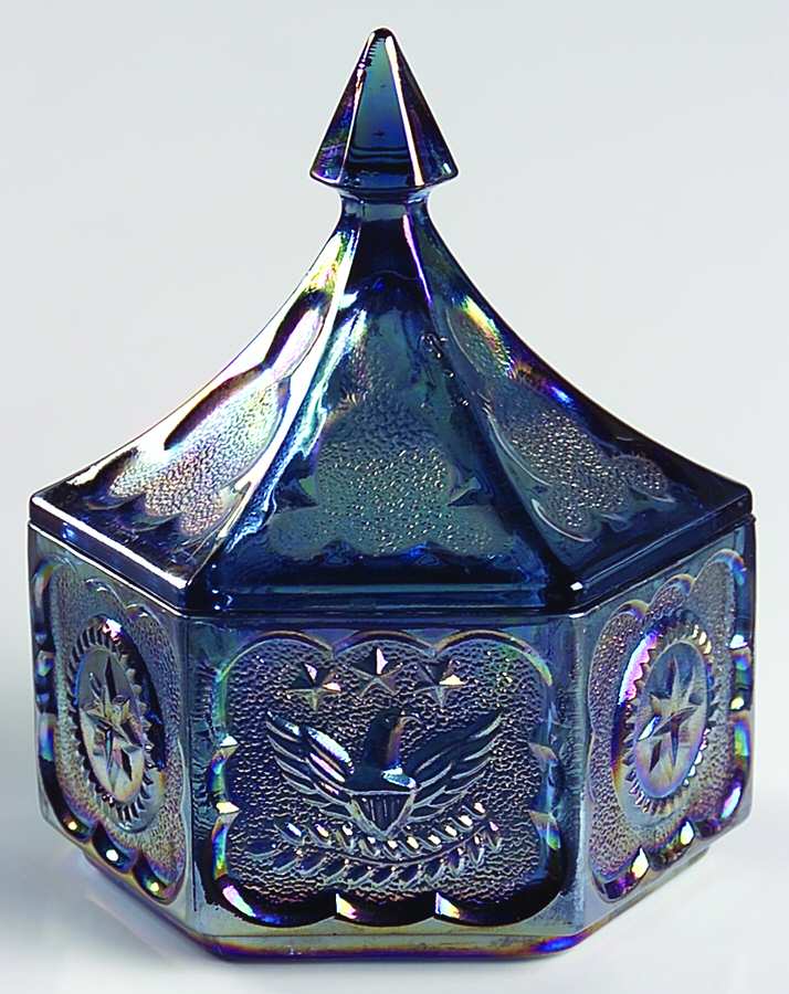 Colonial Blue Carnival Candy Box & Lid by Tiara-1