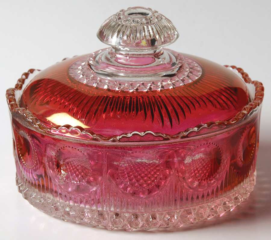 Manhattan Cranberry Flash Candy Dish & Lid by Tiffin-Franciscan-1