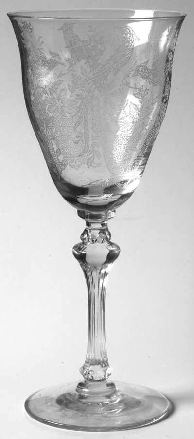 Persian Pheasant Clear (Stem 17358, No Optic) Water Goblet by Tiffin-Franciscan-1