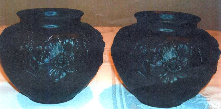 Poppy Black Satin (Giftware) 5" Flower Vase by Tiffin-Franciscan-1