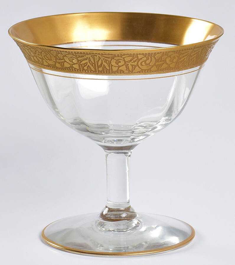 Rambler Rose Clear (Stem 14196, Narrow Optic) Champagne/Tall Sherbet by Tiffin-Franciscan-1