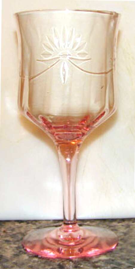 Cut 422 Pink (Stem 14188, Cut, Pink) Water Goblet by Tiffin-Franciscan-1