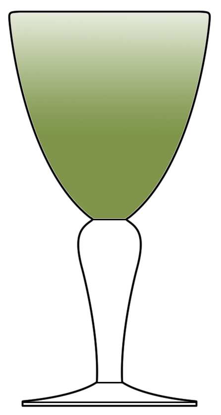 Clear Glass Tapered Olive Green Water Goblet by Tag Ltd-1