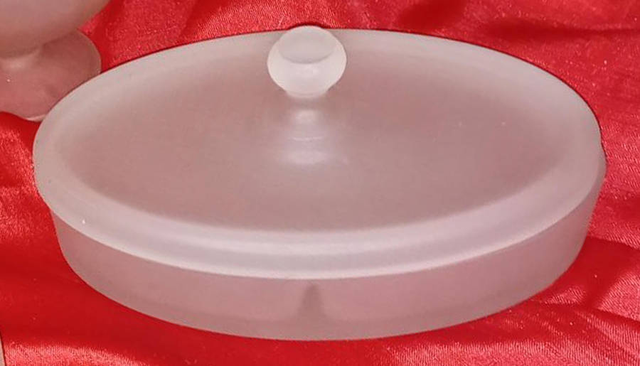 Frosted Crystal Clear Divided Candy Dish with Lid by Tiara-1