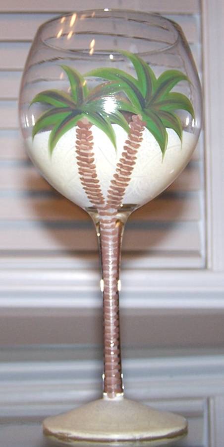 Tropical Palm Water Goblet by Tabletops Unlimited-1