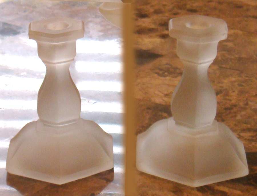 Colonial Clear Frosted Mini Candlestick by Tiara-1