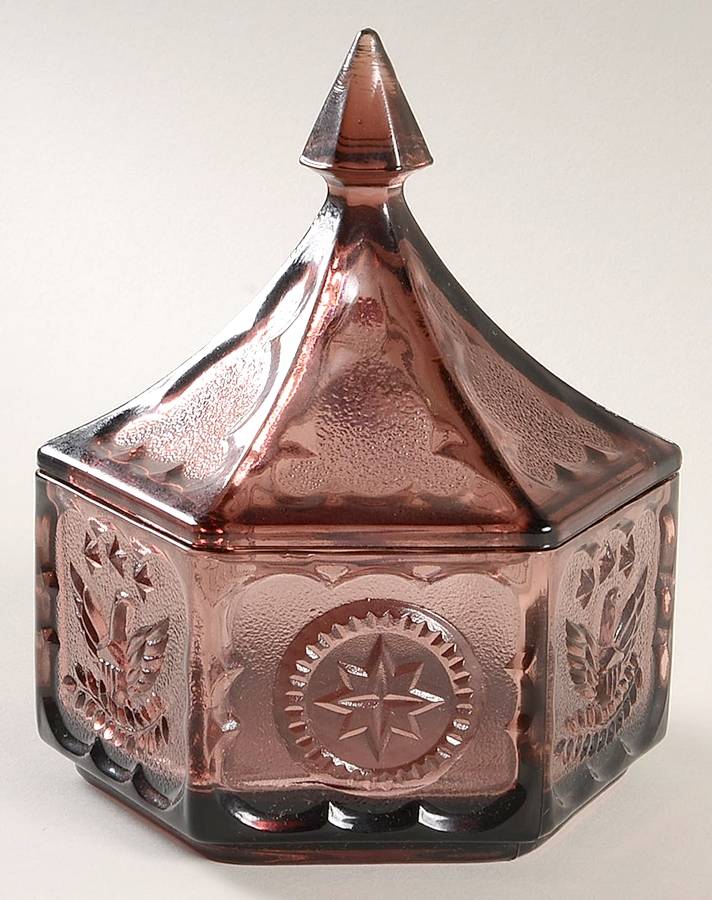 Colonial Plum Candy Dish & Lid by Tiara-1