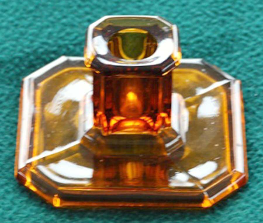 18 Amber Single Light Candlestick by Tiffin-Franciscan-1