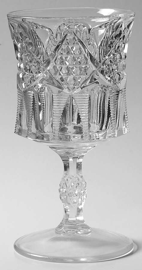 Fine Cut and Ribbed Bars Water Goblet by Tarentum-1