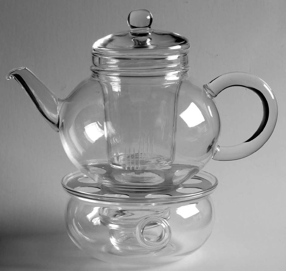 T2C1 Teapot & Lid w/Infuser, Warmer/Insert & Candle Cup by Trendglas Crystal-1