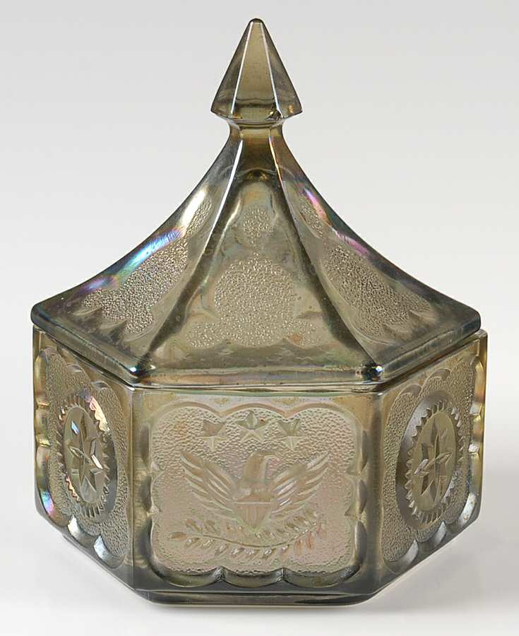 Colonial Green Carnival Candy Box & Lid by Tiara-1