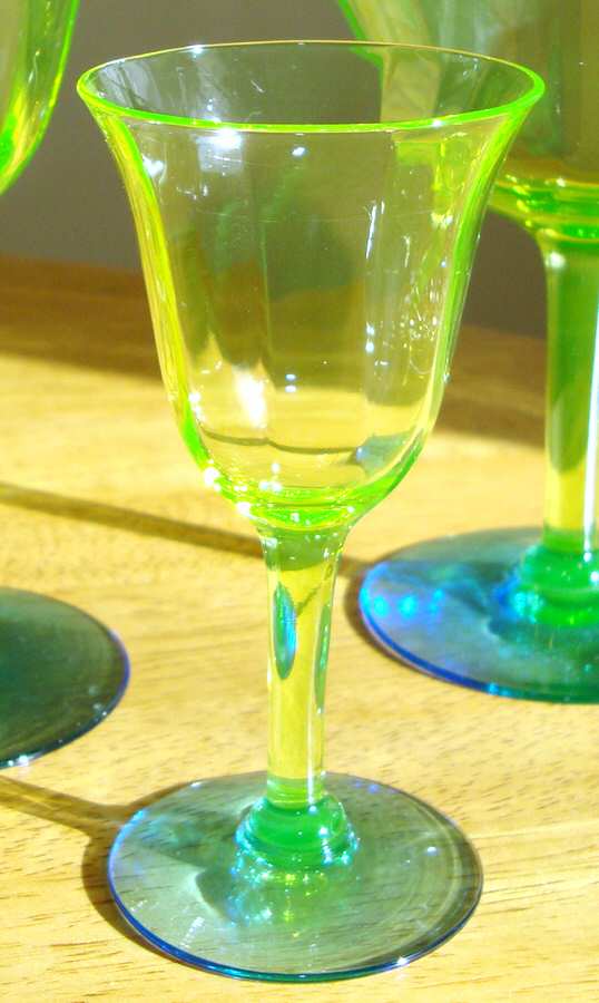 14196-Vaseline-Blue Wine Glass by Tiffin-Franciscan-1