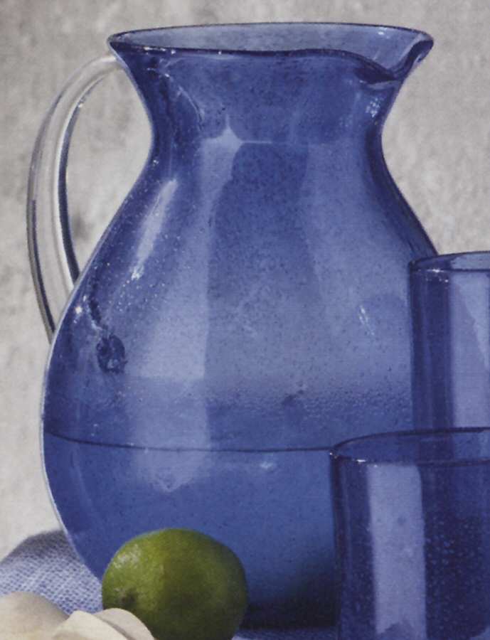 Bubble Glass (Colors) 96 Oz Cobalt Blue Pitcher by Tag Ltd-1