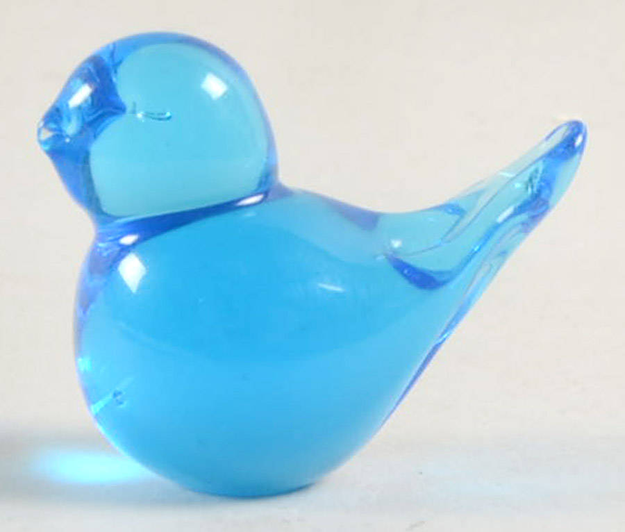 Animals & Figurines Small Blue Bird by Terra Glass Studios-1