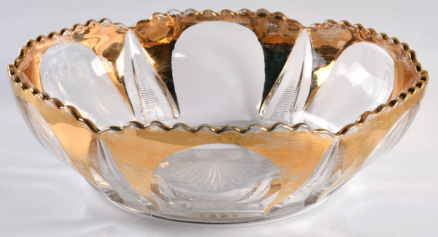 Ladders (Gold Trim) 8" Round Bowl by Tarentum-1
