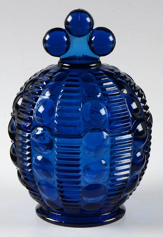 Dewdrop Cobalt Blue Candy Dish & Lid by Tiara-1