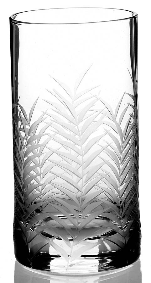 Etched Palm Highball Glass by Tommy Bahama Glass-1