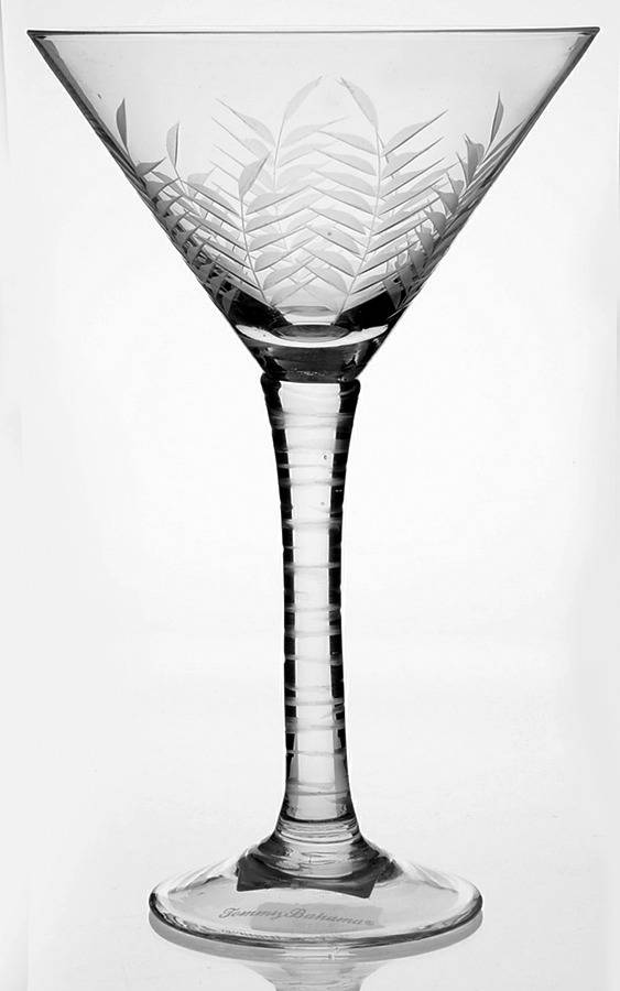 Etched Palm Martini Glass by Tommy Bahama Glass-1