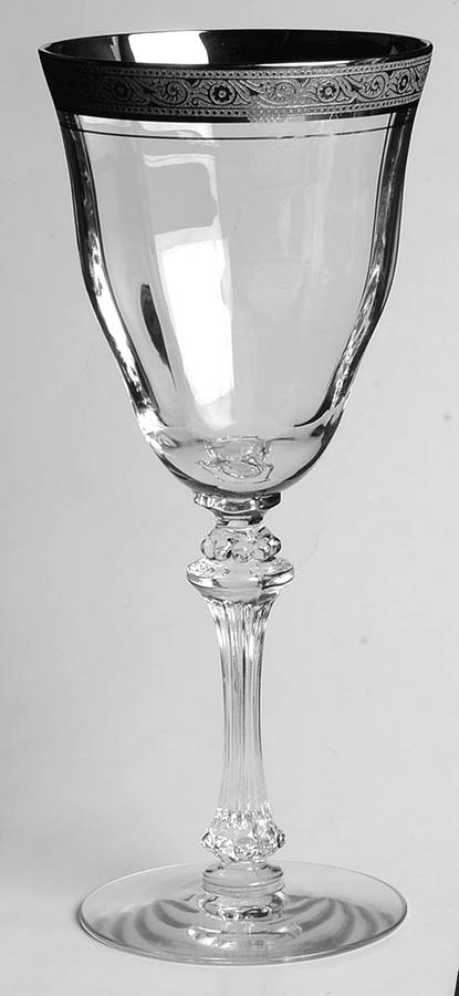 Minton Clear (Stem 17358, Platinum) Water Goblet by Tiffin-Franciscan-1